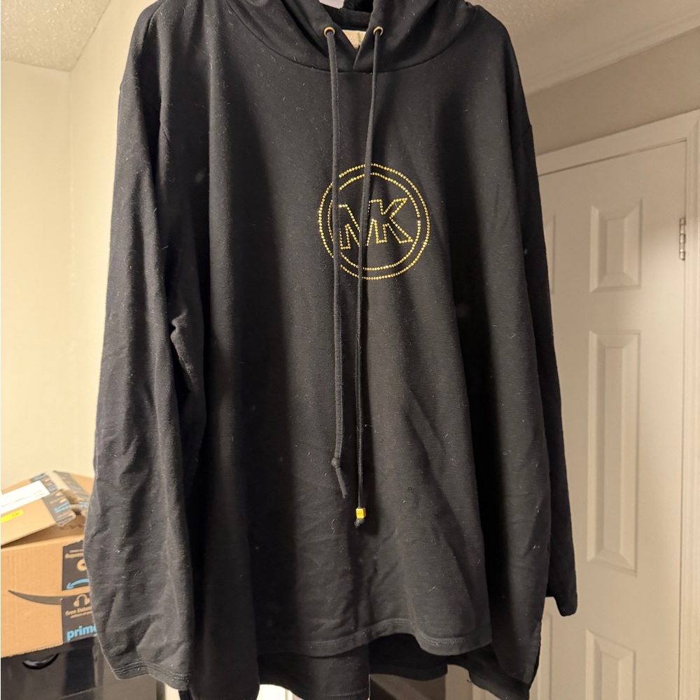 Michael Kors Black Hoodie with Gold Logo